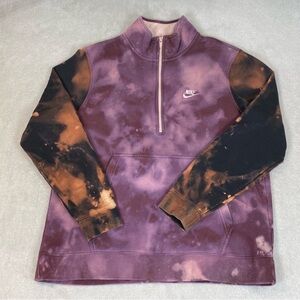 Nike Reworked Bleach Dyed 1/4 Zip Sweatshirt Adult XL